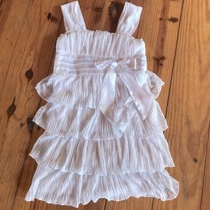 EUC sparkly white layered dress girls 7